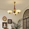 [Wow] Lámpara de araña Francesa Lujo Accesible Creativa Retro Color Nogal Lámpara Protección Ocular Elegante Estilo Mid-Century Lámparas de Pasillo