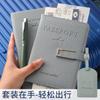 Amazon Transfronterizo Popular Ranura Múltiple RFID Libro de Pasaporte Cuero PU Agencia de Viajes Etiqueta de Equipaje Set de Manual Personalización