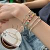 Pulsera Geométrica de Cuentas Cuadradas para Mujer Estilo Coreano Elegante con Estilo Creativo Chapada en Plata S925 Pulsera Nicho Ins Mano