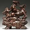 Talla de Madera de Ébano de las Tres Bestias de la Suerte, Doce Animales del Zodiaco, Oveja, Decoración del Hogar para Sala de Estar y Dormitorio, Artesanía Decorativa Feng Shui