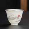 Juego de té de kung fu Dehua, taza de té de porcelana blanca Dehua, taza maestra de porcelana de jade con grasa de oveja, taza personal, taza de cerámica de alta temperatura con carácter Fu