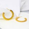 Pendientes de acero inoxidable chapados en oro de 18 quilates con diseño de luna en forma de C para mujer, de celebridades de Internet europeas y americanas, YS78