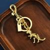Llavero de metal de gato de la suerte tridimensional 3D, llavero con forma de dinosaurio pequeño, regalo de promoción de marca, colgante para llaves de comercio exterior