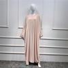 Vestido Loriya 2021 de Cor Sólida com Barra Larga e Manga Morcego Lr425 (Novas Cores Rosa e Damasco Adicionadas)