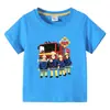 Nova Roupa Infantil Tema Bombeiro Camiseta de Verão Manga Curta para Meninos, Camiseta Base, Camiseta de Bebê Manga Meia-Manga, Blusa Infantil