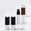 Tubo de Gloss Labial Quadrado 5ml com Pincel Grande em Estoque, Tubo de Glaze Labial com Bastão Grosso 6ml, Tubo de Batom com Logo Personalizado