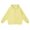 Moletom com zíper estilo americano personalizado de 350g com forro de fleece, cor sólida, manga longa, corte solto, estilo casual, personalizável com seu próprio design