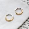 Outono e Inverno Cobre Dourado Banhado a Prata Cor Combinando Círculo Argola de Orelha Feminina Simples Elegante Textura Irregular Moderno Personalizado Brincos
