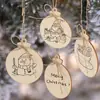 Populares Discos Redondos de Madera de Amazon Perforados a Mano Pintados a Mano Suministros Festivos Decoraciones de Árbol de Navidad con Graffiti