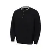 Suéter de malha com gola polo color block para homens, novo estilo outono/inverno, com botões até a metade, gola redonda, pulôver, suéter versátil de manga longa em cor sólida