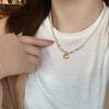 Collar de Perlas Bolsa de la Suerte Chapado en Oro para Mujer, No se Desvanece, Cadena para Clavícula de Verano, Versátil, Gama Alta, Nicho, Joyería de Cadena para el Cuello de Lujo Ligero