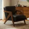 Sillón Individual de Madera Maciza para Sala de Estar Richard Ocio Retro Balcón Cafetería Vintage Diseñador Perezoso Alojamiento