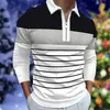 Europa y Estados Unidos transfronterizos nuevo otoño hombre manga larga solapa monocromático camiseta slim camiseta tipo POLO hombre una generación de pelo