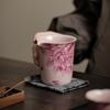 Taza de té de cerámica de alta calidad, color nacional Tianxiang, peonía, horno Ru rosa, gran capacidad, juego de té