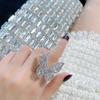 Amazon comercio exterior nuevo estilo bohemio europeo y americano juego de 6 piezas anillo de hoja de diamante combinación de pulsera abierta
