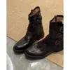 Botas Martin Super Estilosas 2026 para Mujer, Estilo Británico Retro de Nicho con Hebilla de Cinturón, Efecto Adelgazante, Tacón Grueso, Cremallera Lateral, Estilo Motociclista de Exportación