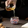 Xícara de Degustação de Café Lótus de Pedra e Mineral Xícara Mestra de Cerâmica Conjunto de Chá Kung Fu Retrô para Casa Xícara de Chá Chinesa Lembrança