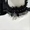 Heytao Gargantilha de Renda com Laço Estilo Doce e Puro Colar de Corrente para Clavícula Feminina Coleção