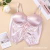 Comercio exterior francés de seda satinada entallada transpirable chaleco de mujer brillante simple push-up belleza espalda tirante tubo superior ropa interior