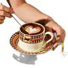 Juego de Taza y Platillo de Cerámica Vintage, Taza de Lujo de Gama Alta, Taza de Café de Recuerdo, Regalo al por Mayor