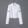 Camisa Blanca de Manga Larga de Gasa Burbuja Reveladora de Cintura Tb Jl Nueva de Otoño Moda para Mujer Camisa Casual Versátil