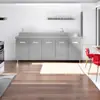Gabinetes de Cocina de Acero Inoxidable 304 con Estufa Integrada, Listos para Ensamblar, Sencillos para Uso Doméstico