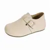 Zapatos de mujer tipo Birkenstock de suela gruesa, que aumentan la altura, de cobertura total, nuevo modelo primavera 2026, zapatos casual retro versátiles sin cordones
