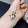 Pingente de Cristal Verde Natural! Pedra Solta de Cristal Limpo Tamanho 12*16mm Prata S925 Montada à Mão