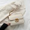 Hebilla de Cierre Retro Color Sólido 2026 Elegante Nuevo Casual Moda de Primavera Simple Bolso Cuadrado Pequeño de Hombro Cruzado con Cadena