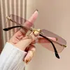 Nuevas Gafas de Sol Cuadradas Sin Marco Sensación Visual de Alta Definición Gafas de Sol Unisex Protección Solar Gafas de Protección Solar Versátiles