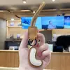 Chaveiro Pingente de Couro com Letra Inglesa Criativo, Estilo Simples e Popular, Decoração de Chaveiro de Carro para Casal Presente