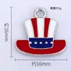 Sombrero Americano del Día de la Independencia Transfronterizo Colgante Individual Accesorios para Joyería DIY Material Aleación con Goteo de Aceite Collar Pulsera Venta al por Mayor