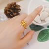 Anel feminino de imitação de ouro, estilo japonês e coreano, com abertura de quatro linhas, direto da fábrica, anel banhado a ouro para mulheres