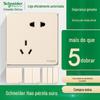 Schneider Hao é uma série de tomada de painel de interruptor controle simples controle duplo casa sem moldura 5 cinco furos com USB ouro pérola