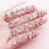 Liga de Zinco K Branca Cravejada de Diamantes 26 Letras Inglesas Acessórios de Joia Pingente DIY Brincos Pulseira Pingente Acessórios para Roupas