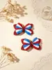 Novo Prendedor de Cabelo com Laço para Crianças Dia da Independência Americana de Comércio Exterior, Acessório de Cabelo Estilo Listrado Europeu e Americano, Ornamento de Cabelo Fofo para Meninas