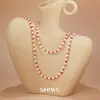 Colar de Pedra Natural com Contas Vermelhas, Alto Padrão, Luxo Leve, Empilhamento de Nicho, Corrente Longa para Suéter Outono e Inverno, Moda Feminina e Versátil