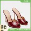Sandalias de Tacón de Aguja Europeas y Americanas, Punta Redonda, Sandalias Clásicas de Tira de Microfibra, Pidiendo desde Sichuan Chengdu, Otros
