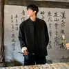 Nueva chaqueta de traje negra estilo chino para hombre, elegante y genial, traje Tang para joven con hombreras, traje Zhongshan, atuendo de marca de moda