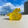 [Vidraria Zibo] Doze Signos do Zodíaco Ano do Dragão Ornamento de Cristal Amarelo Amuleto para Carro Pedra de Cristal Presente de Negócios