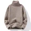 Exclusivo transfronterizo para Europa y América estilo perezoso suéter de cuello alto para hombre tejido de punto de terciopelo imitación visón holgado engrosado jersey capa base