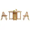 Mesa y Sillas Plegables de Madera Maciza para Comedor para Hogar B&B Apartamento Pequeño Mesa Redonda Simple Combinación Mesa de Comedor de Restaurante Estilo Nuevo Habitación de Alquiler