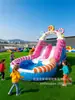 Combo Inflable de Tobogán de Agua para Niños Serie Dulces Rosados Uso Exterior en Casa con Piscina Castillo de Fiesta Parque Acuático