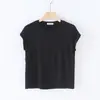 Nueva Camiseta de Algodón Bit Cuello Redondo Sin Mangas para Mujer Verano Elegante Casual Color Sólido Camisa Base Holgada Top Versátil