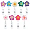 Identificación de Insignia Fácil de Tirar Hecho a Mano Hebilla Retráctil Flor Hawaiana Pequeña Fresca Arcilla Suave Hebilla de Frangipani