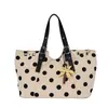 Bolso de Mujer Yuezi Moda Transfronteriza Trendy Bolso de Hombro de Lunares Nicho Gran Capacidad Elegante Diseño de Bloques de Color Bolso de Axila