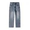 Jeans rectos retro americanos para hombre, adecuados para el uso diario, pierna ancha holgada, pantalones largos modernos y versátiles, lavados, marca de moda