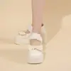 Zapatos Mary Jane británicos, nueva colección primavera 2026, modernos y dulces, con detalle de moño y perlas, zapatos de cuero con suela gruesa, cómodos y elegantes