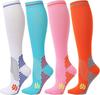 4 pares de calcetines deportivos de presión transfronterizos para mujer, calcetines de pantorrilla para saltar la cuerda, calcetines elásticos de compresión, venta al por mayor
