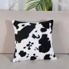 Funda de Almohada de Felpa Color Vaca Oficina Dormitorio Cómoda Cuadrada Funda de Almohada Funda de Cojín para Sofá